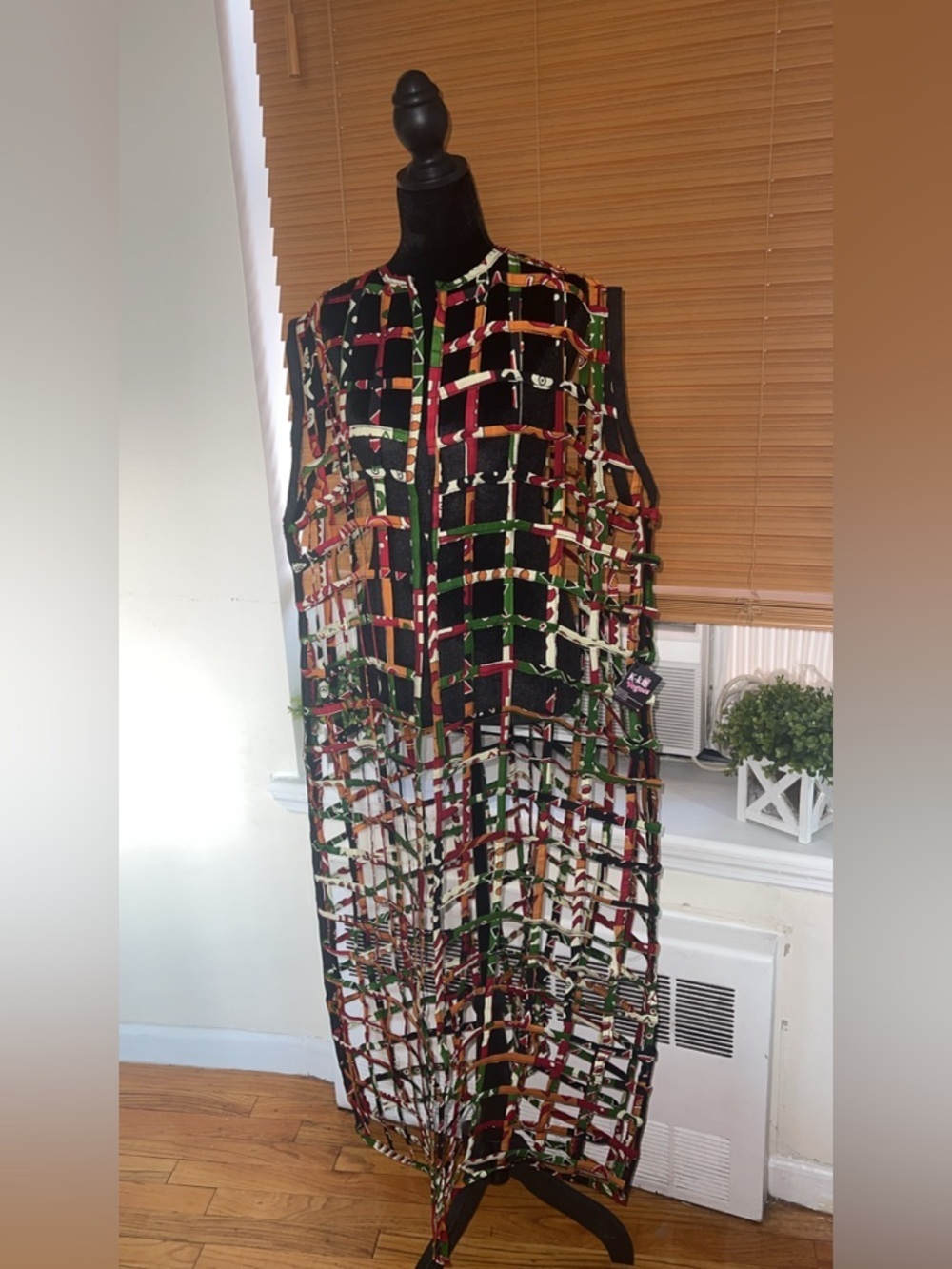 Luxury Handmade Ankara Maxi Duster Dress | Artisan African Wax Print | KKvogues - Picture 6 of 13